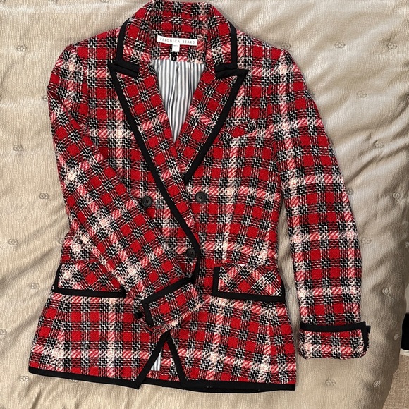 Veronica Beard Jackets & Blazers - Veronica Beard Red Plaid Double-Breasted Jacket